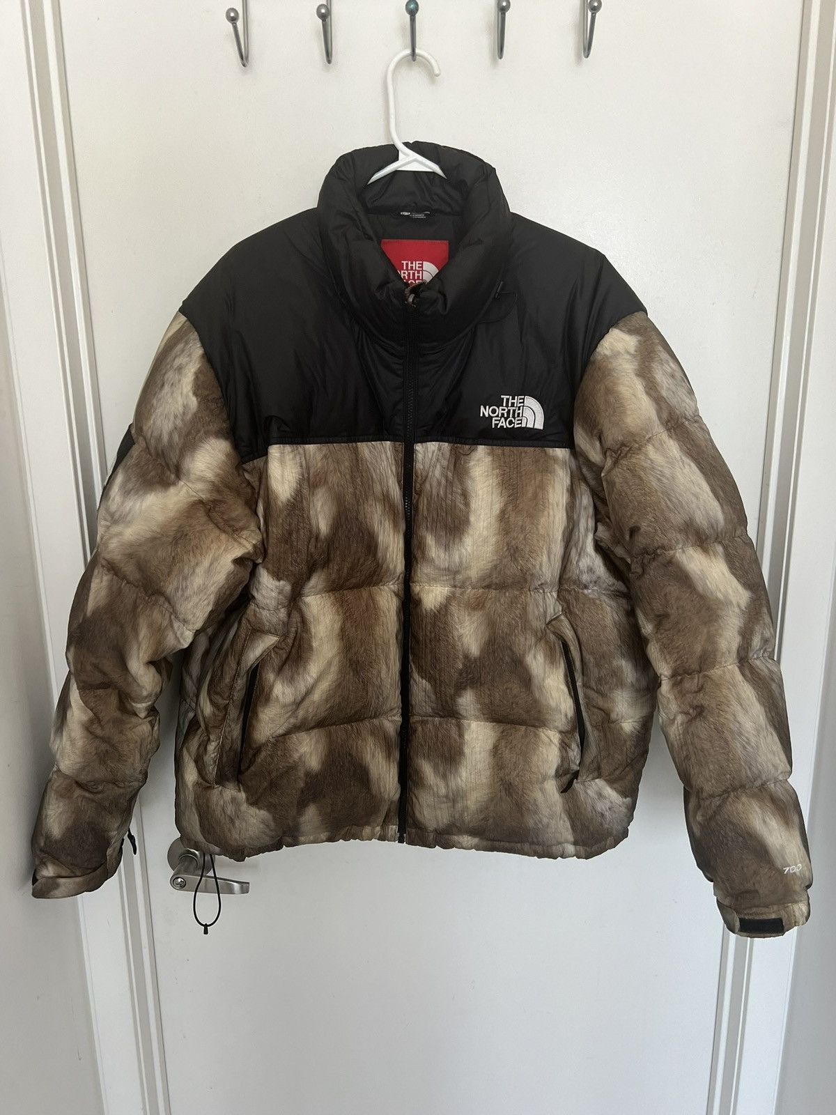 Supreme The North Face Fur Print Nuptse Jacket | Grailed