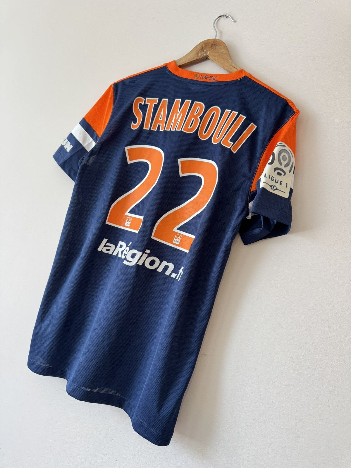 Nike Stambouli #22 Montpellier 2013-2014 Home Soccer Jersey Shirt Size US M / EU 48-50 / 2 - 4 Thumbnail