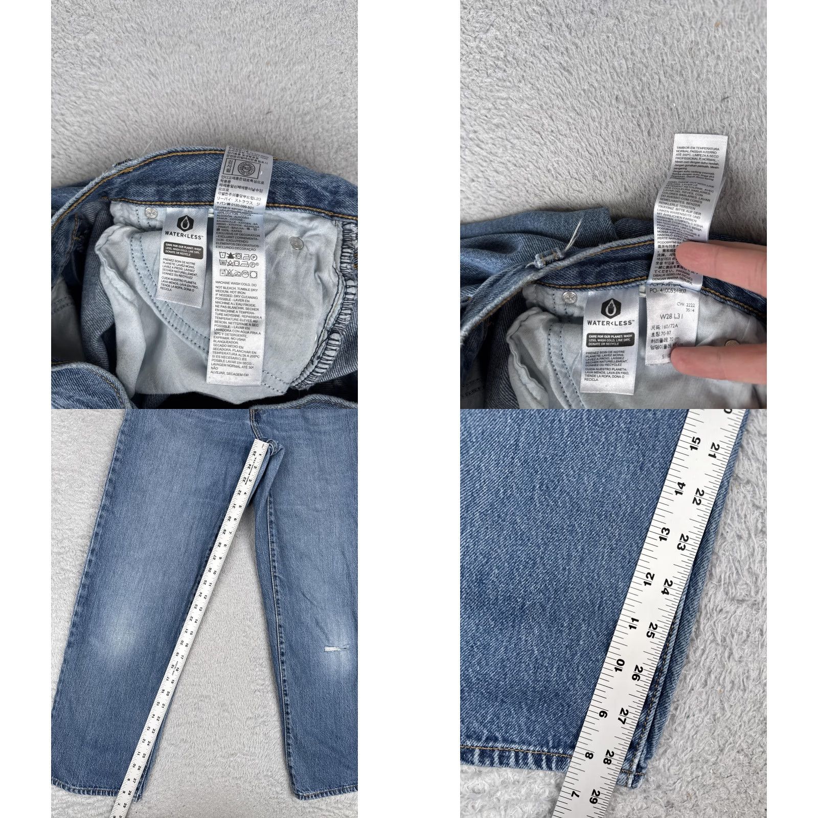 Levi's VINTAGE Levis 94 Baggy Straight Jeans Womens 28 Blue High Rise Denim Wide Leg 28x31 Size 28" / US 6 / IT 42 - 8 Thumbnail