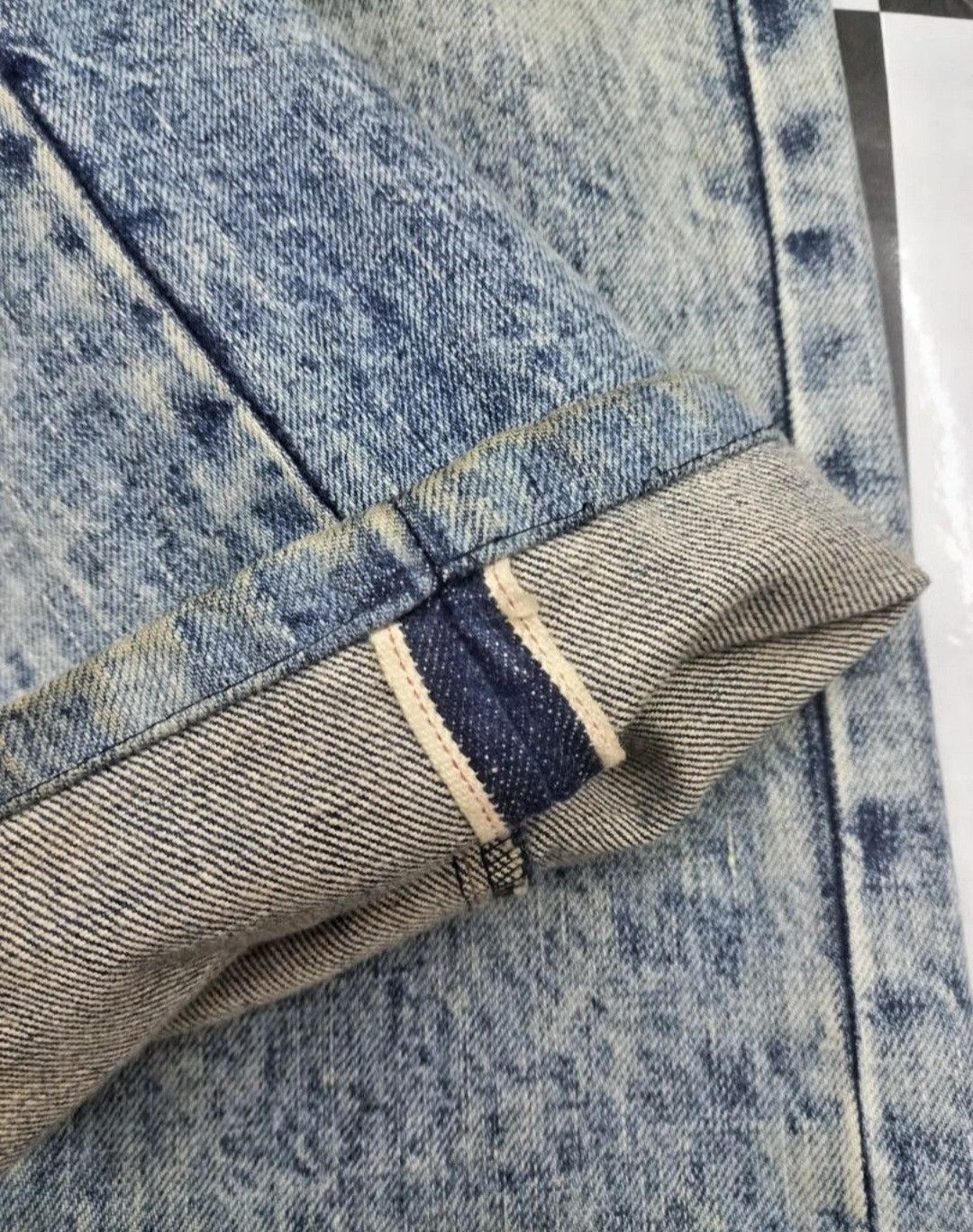 Levi's × Levi's Vintage Clothing Levis Big E 502 Acid Wash Selvedge Jeans Size US 31 - 9 Thumbnail
