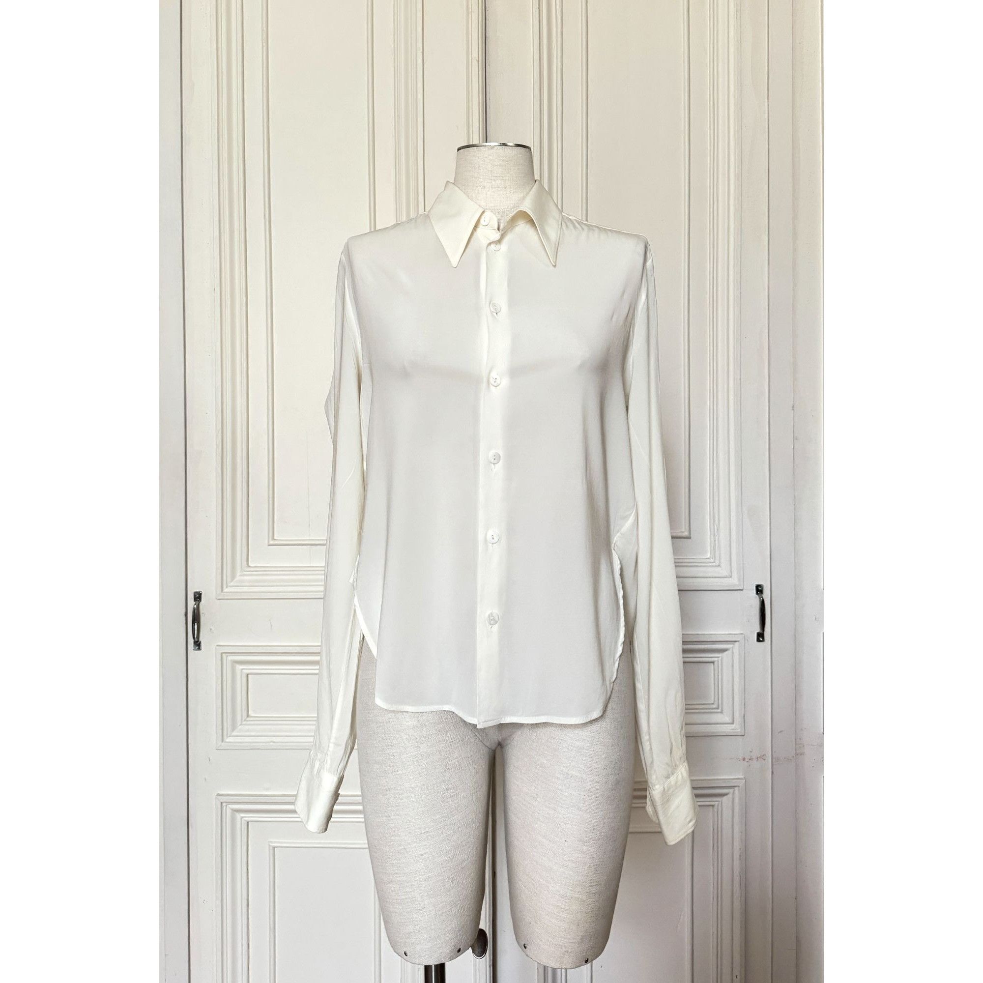 Jean Paul Gaultier Vintage Ecru Rayon Shirt Size L / US 10 / IT 46 - 1 Thumbnail