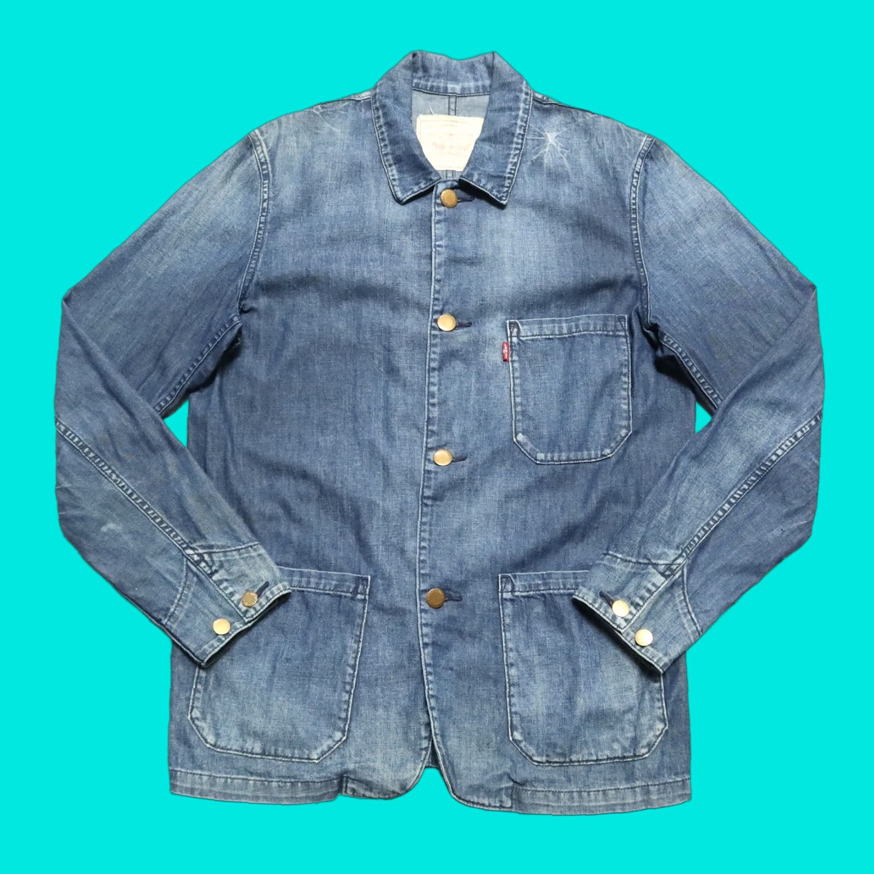 Levi's VINTAGE Sample Levis Distressed Denim Chore Coat Jacket Size M Medium Wash Premium Size US M / EU 48-50 / 2 - 1 Thumbnail