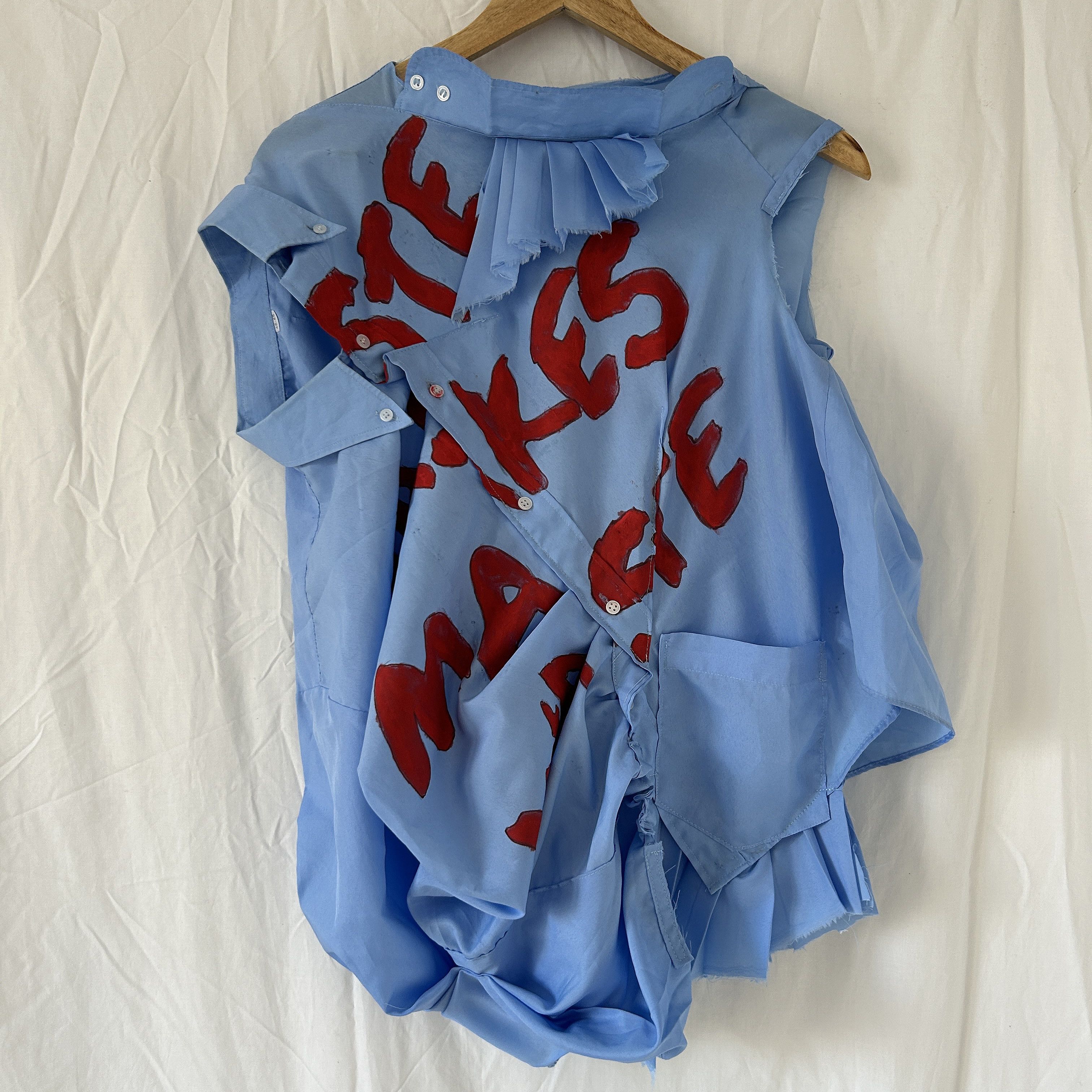 Custommade Deconstructed Avant Garde Shirt Zero Waste Fashion Size L / US 10 / IT 46 - 2 Thumbnail