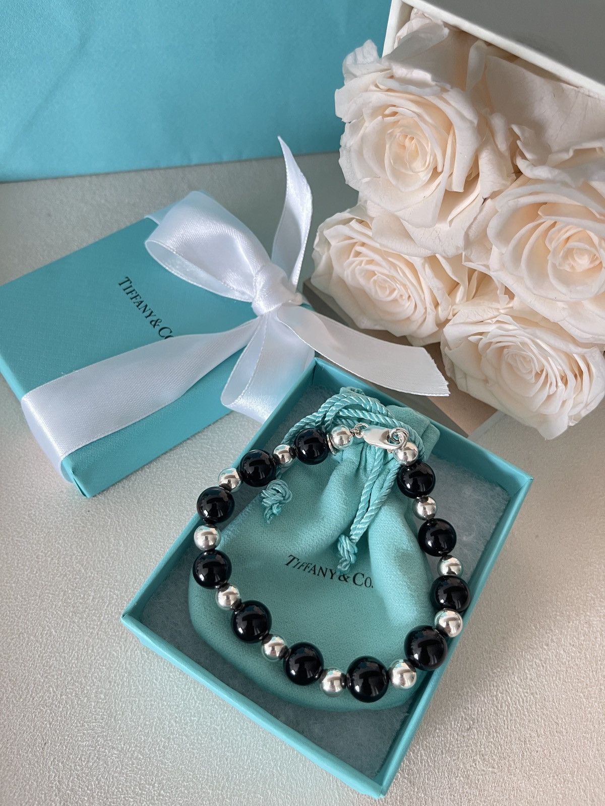 Tiffany & Co. Tiffany & Co. Black Onyx Silver Bracelet 10 mm Sz 8” in NEW Size ONE SIZE - 13 Thumbnail
