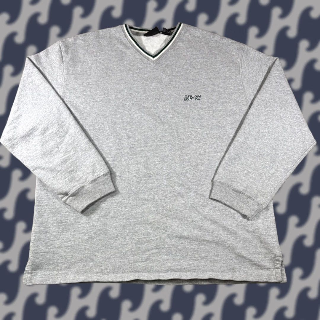 American Eagle Outfitters VINTAGE American Eagle Outfitters Sweater Gray Long Sleeve V Neck Men XL Knit Pullover All Seasons Casual Men's Size XL Size US XL / EU 56 / 4 - 1 Thumbnail