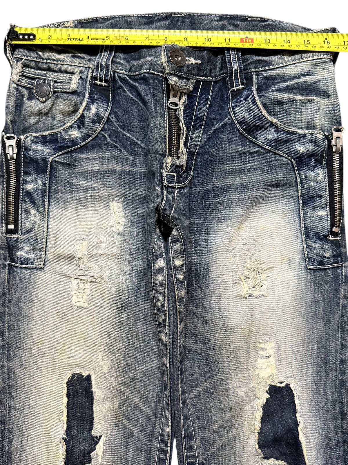 Tornado Mart Vintage Y2K Faded Wash Avant Garde Style Distressed Bootcut Size US 32 / EU 48 - 11 Thumbnail