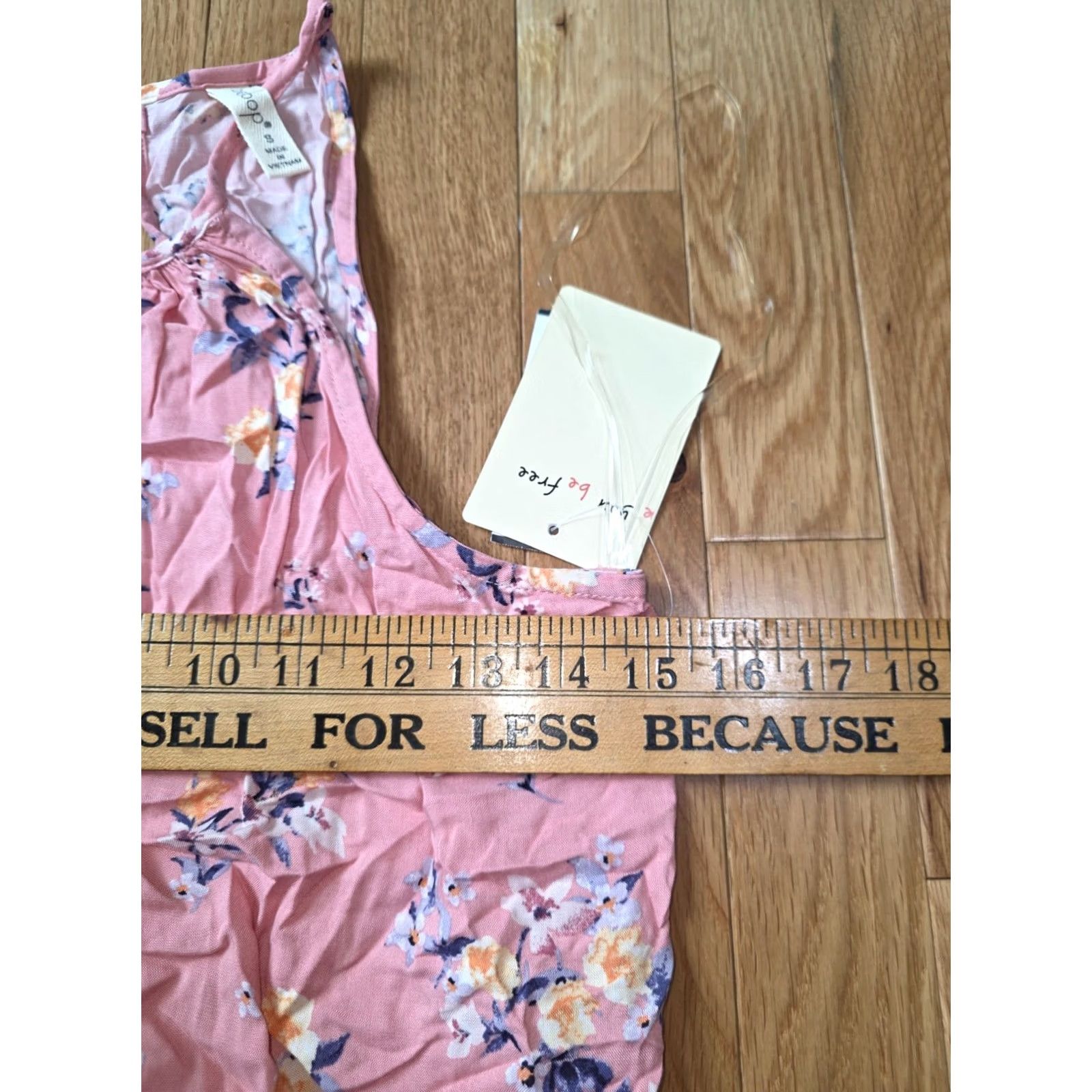 Vintage Bebop OnePiece Romper Women's S Pink Floral Halter Keyhole Back Elastic Size 28" / US 6 / IT 42 - 6 Thumbnail