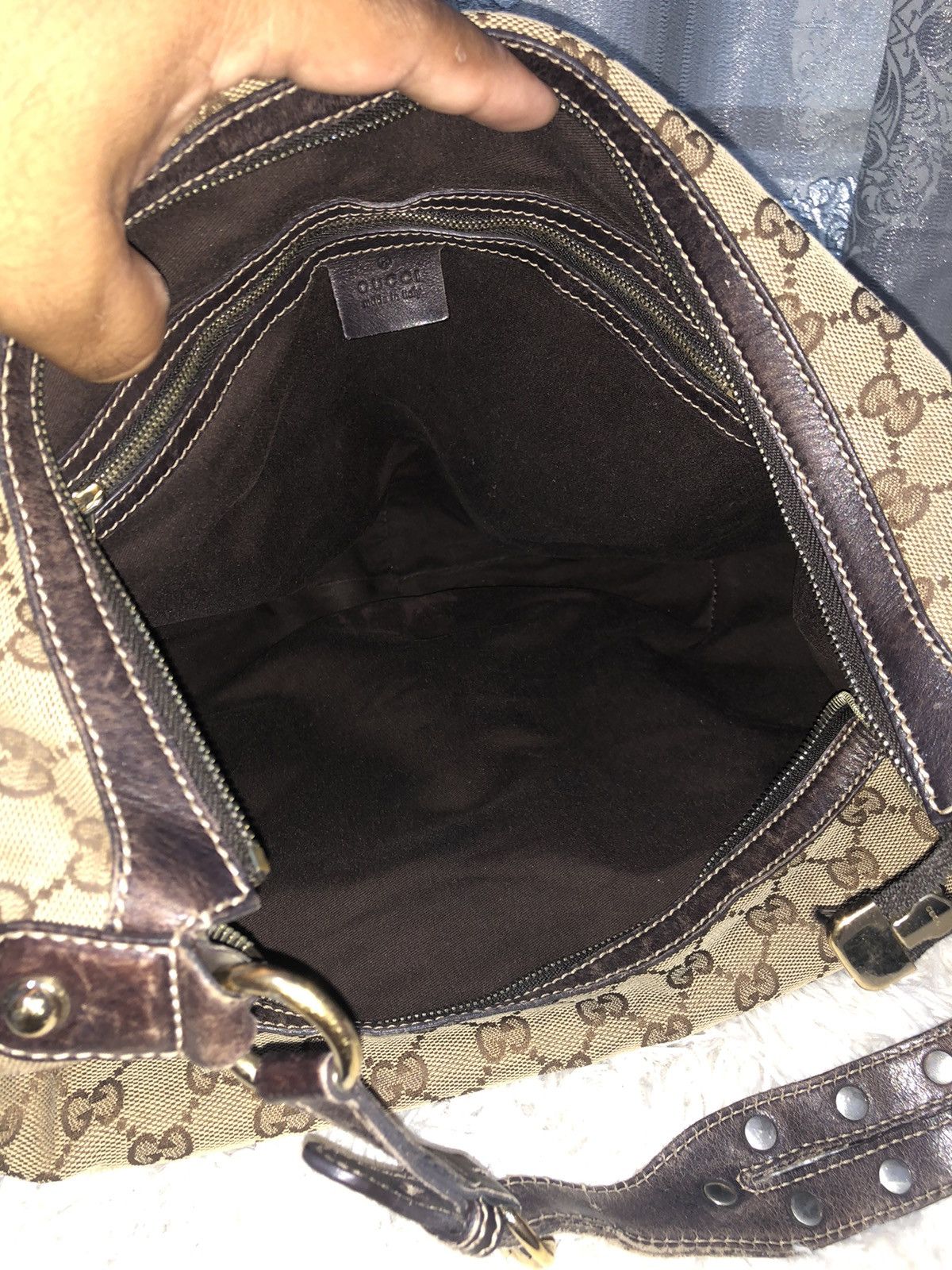 Gucci Gucci Monogram Biba Hobo Dark Brown Shoulder Bag Size ONE SIZE - 24 Thumbnail
