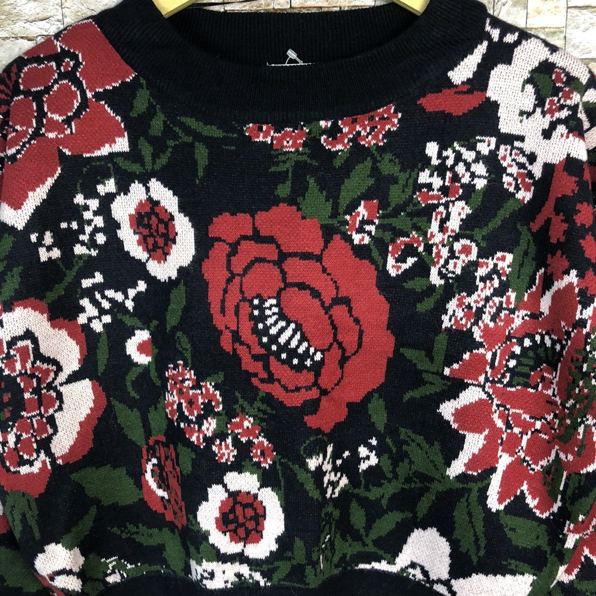 GU GU Red Flower art full sweatshirt Knitwear #A464 Size S / US 4 / IT 40 - 9 Thumbnail