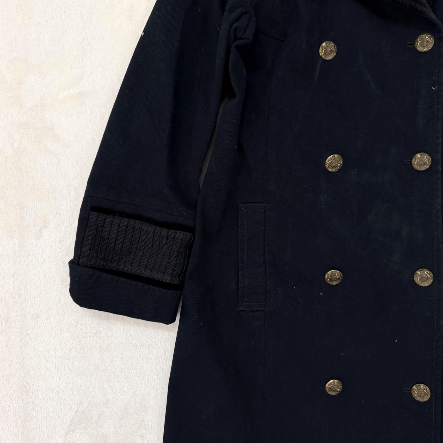 Ralph Lauren Ralph Lauren Polo Jeans Coat Womens Large Blue Trench Coat Military Army Buttoned Belted Long Sleeve Lined Twill Size 36" / US 14 / IT 50 - 7 Thumbnail