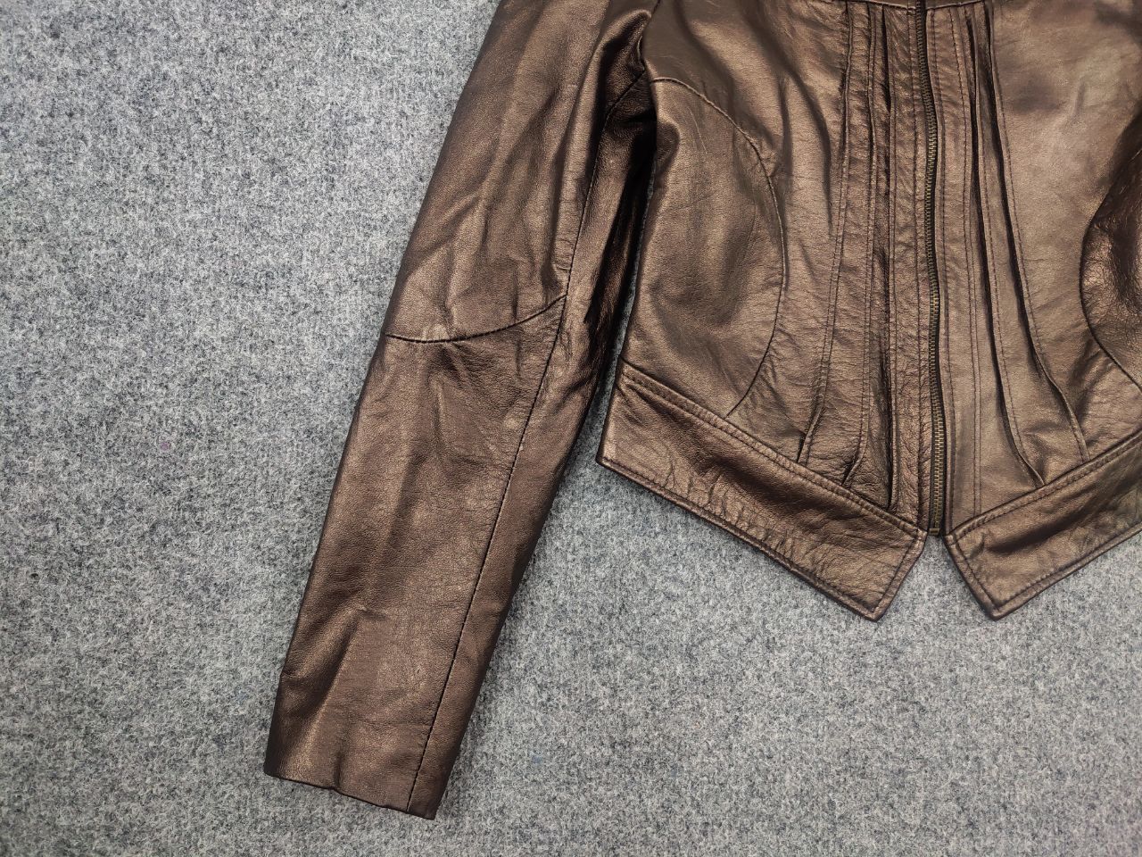Morgan De Toi Vintage Morgan De Toi Y2K Leather Moto Biker Bronze Jacket Size S / US 4 / IT 40 - 4 Thumbnail