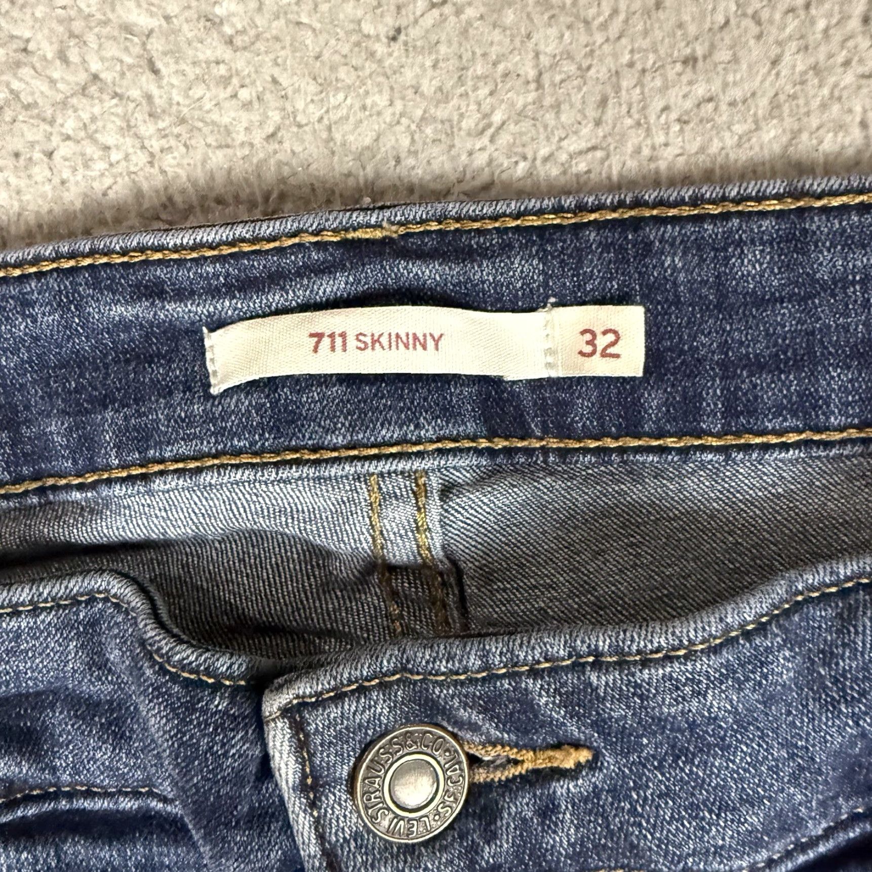 Levi's VINTAGE Levi's 711 Jeans Mens 32x30 Blue Denim Skinny 5-Pocket Design Stretch Comfort Size US 32 / EU 48 - 4 Thumbnail