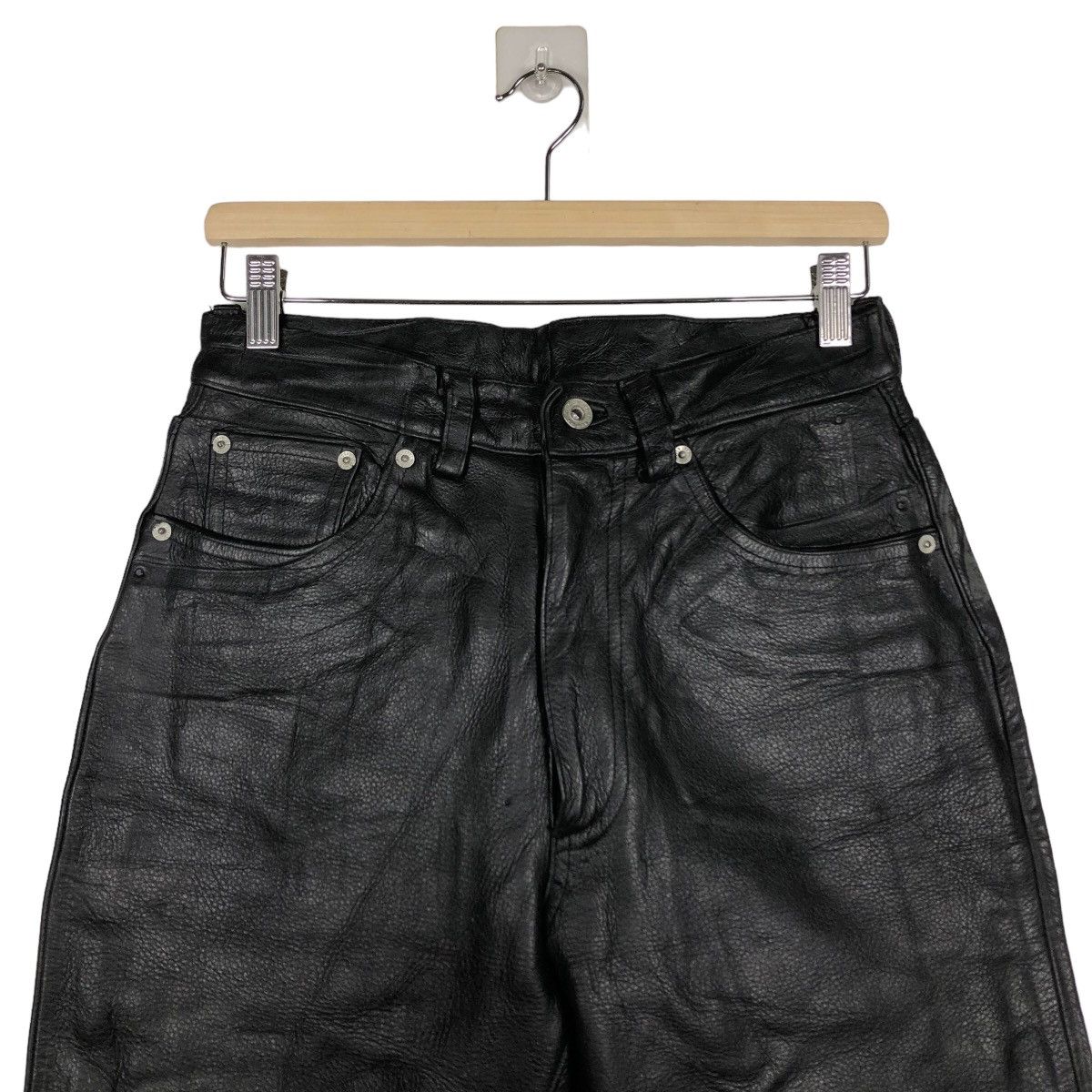 Genuine Leather Black 90s Genuine Leather Pants GGG Pour Homme Issey Miyake Size US 28 / EU 44 - 3 Thumbnail