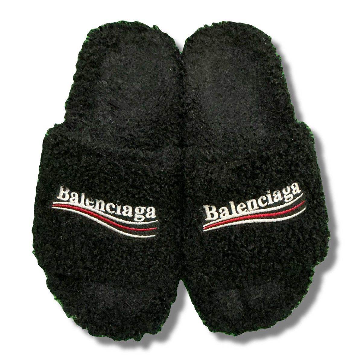 Balenciaga Balenciaga Shearling Political Campaign Slippers | Grailed
