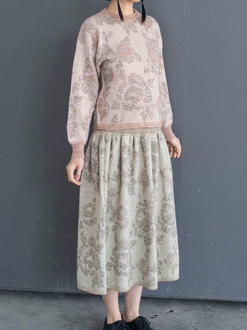 Kenzo KENZO Fine beige floral knit skirt Size 25" / US 0 / IT 36 - 6 Thumbnail