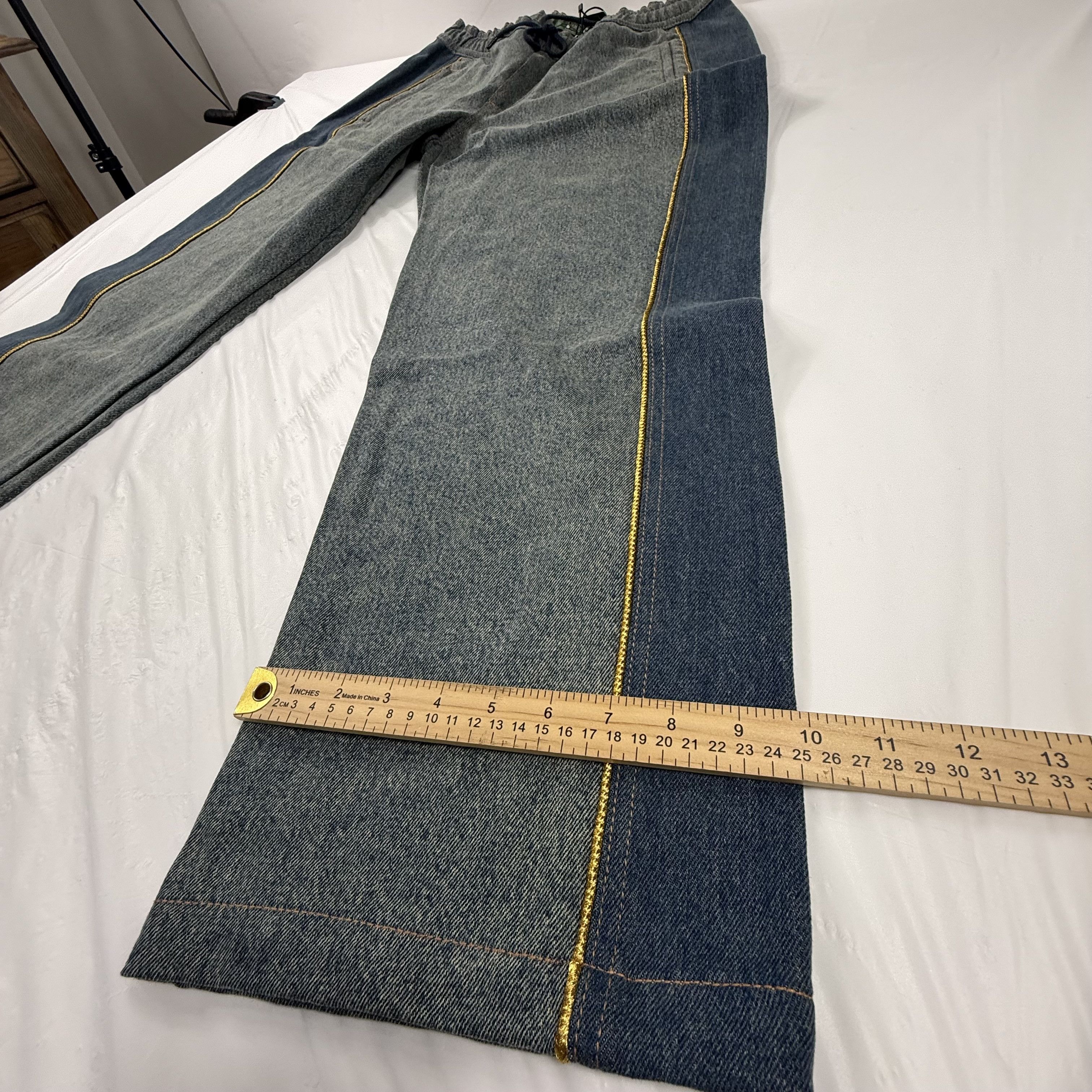 DENIM TEARS × Levi's Levis x Denim Tears ADG Track Pants Grey Indigo Side Stripe Size US 34 / EU 50 - 4 Thumbnail