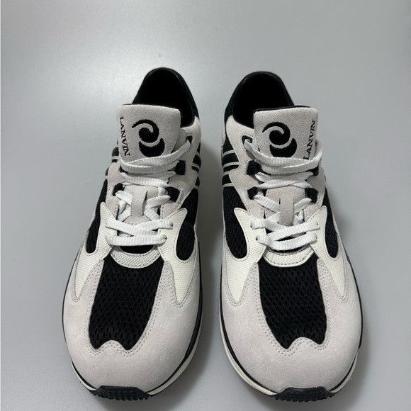 Lanvin Lanvin Meteor Lace-Up Sneakers White Black Men display picture 2
