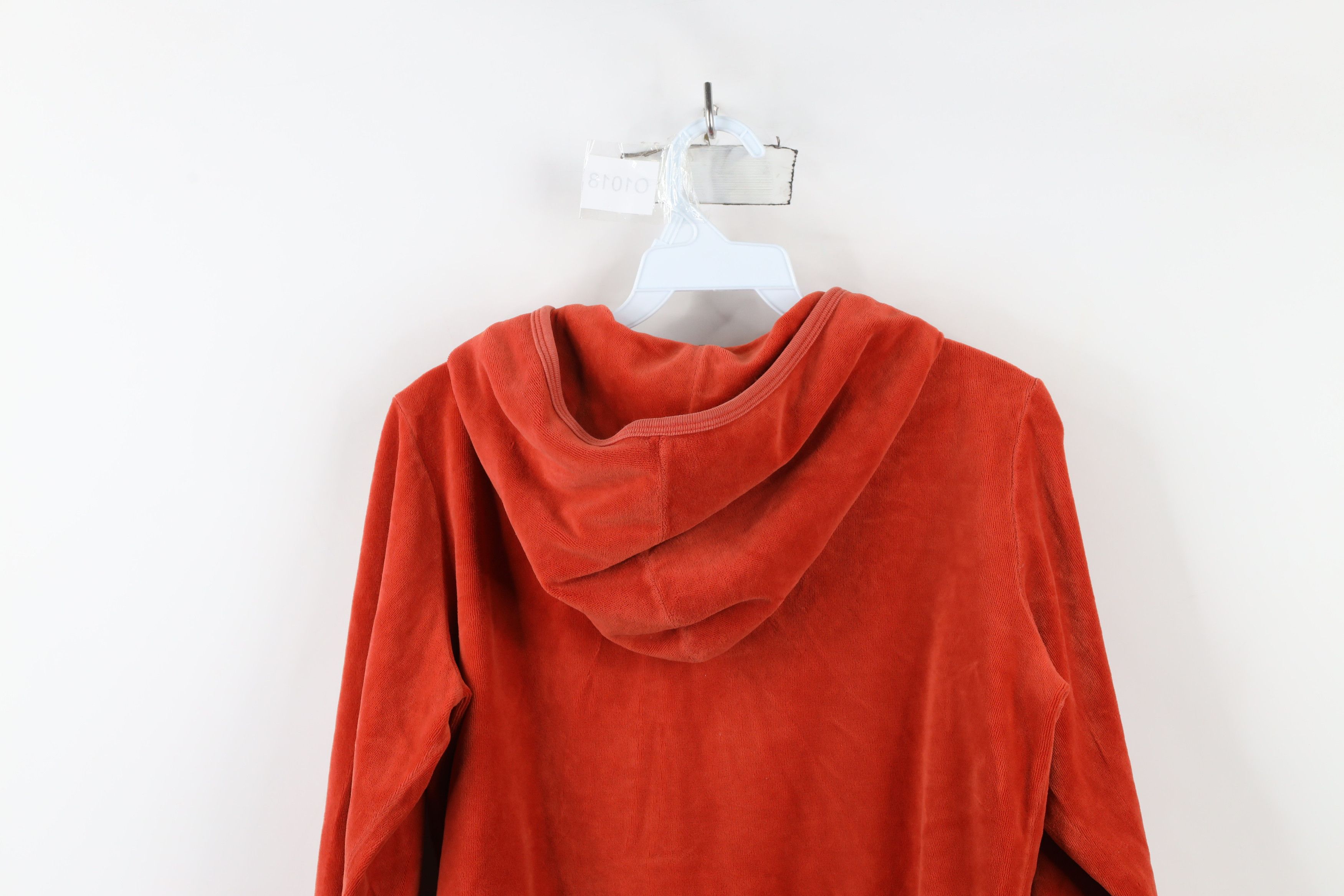 Vintage Vintage 90s Y2K Juicy Couture Velour Full Zip Hoodie Orange Size XL / US 12-14 / IT 48-50 - 14 Thumbnail