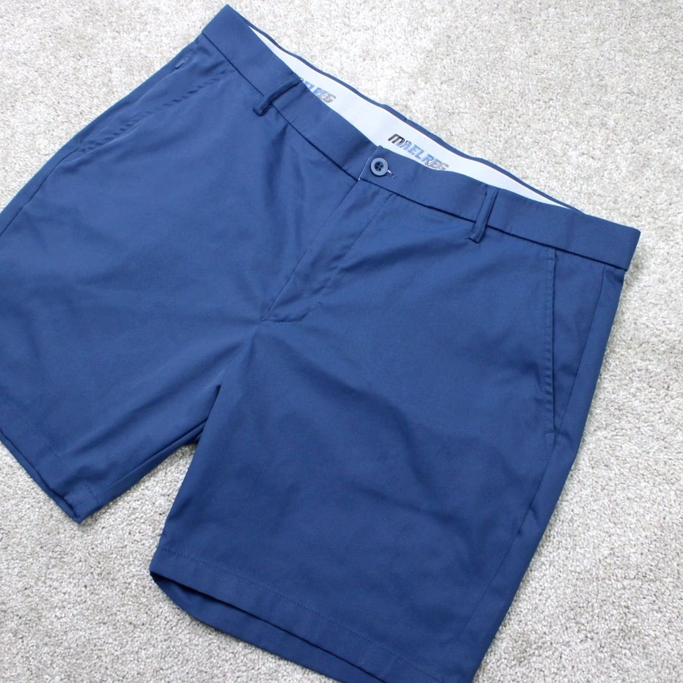 Vintage Maelreg Shorts Mens 40 Blue ProFlex 7" Golf Performance Polyester Casual Chino Moisture Wicking Pockets Slim/Regular Front Flat Front Sport 2000s Mens Size US 40 / EU 56 - 2 Thumbnail