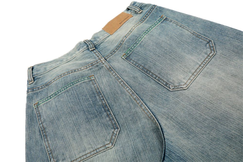 Japanese Brand Men's punk pleated loose distressed washed scimitar jeans Size US 32 / EU 48 - 4 Thumbnail