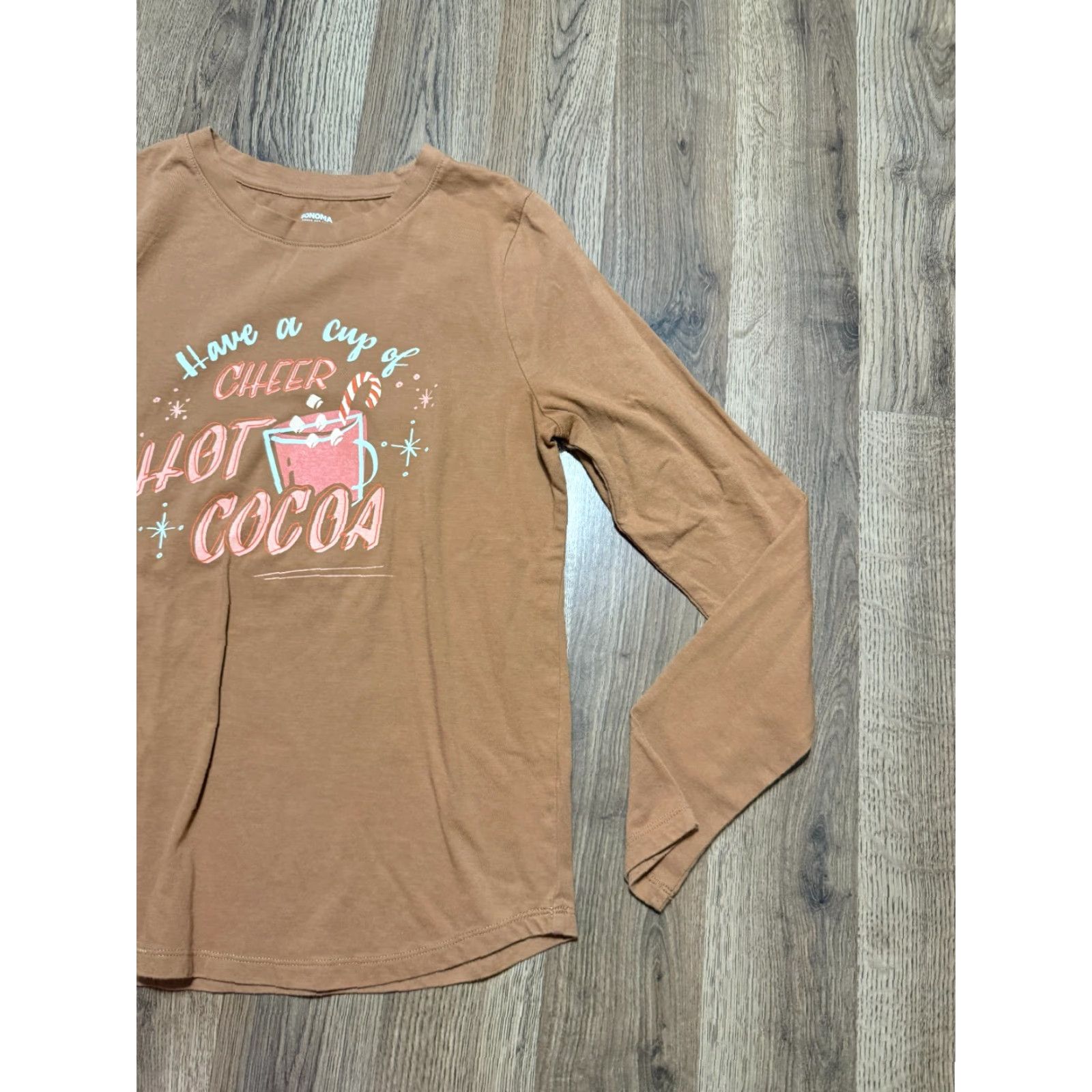 Vintage Sonoma Shirts Women's Size S Brown Long Sleeve Have a cup of Cheer Hot Cocoa Size S / US 4 / IT 40 - 2 Thumbnail