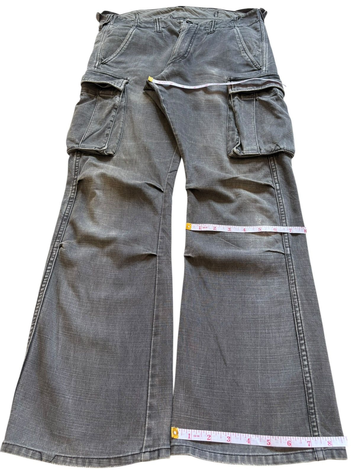 Hysteric Glamour × Japanese Brand Vintage Japanese Brand Grey Cargo Bootcut Flare Jeans Size US 32 / EU 48 - 13 Thumbnail
