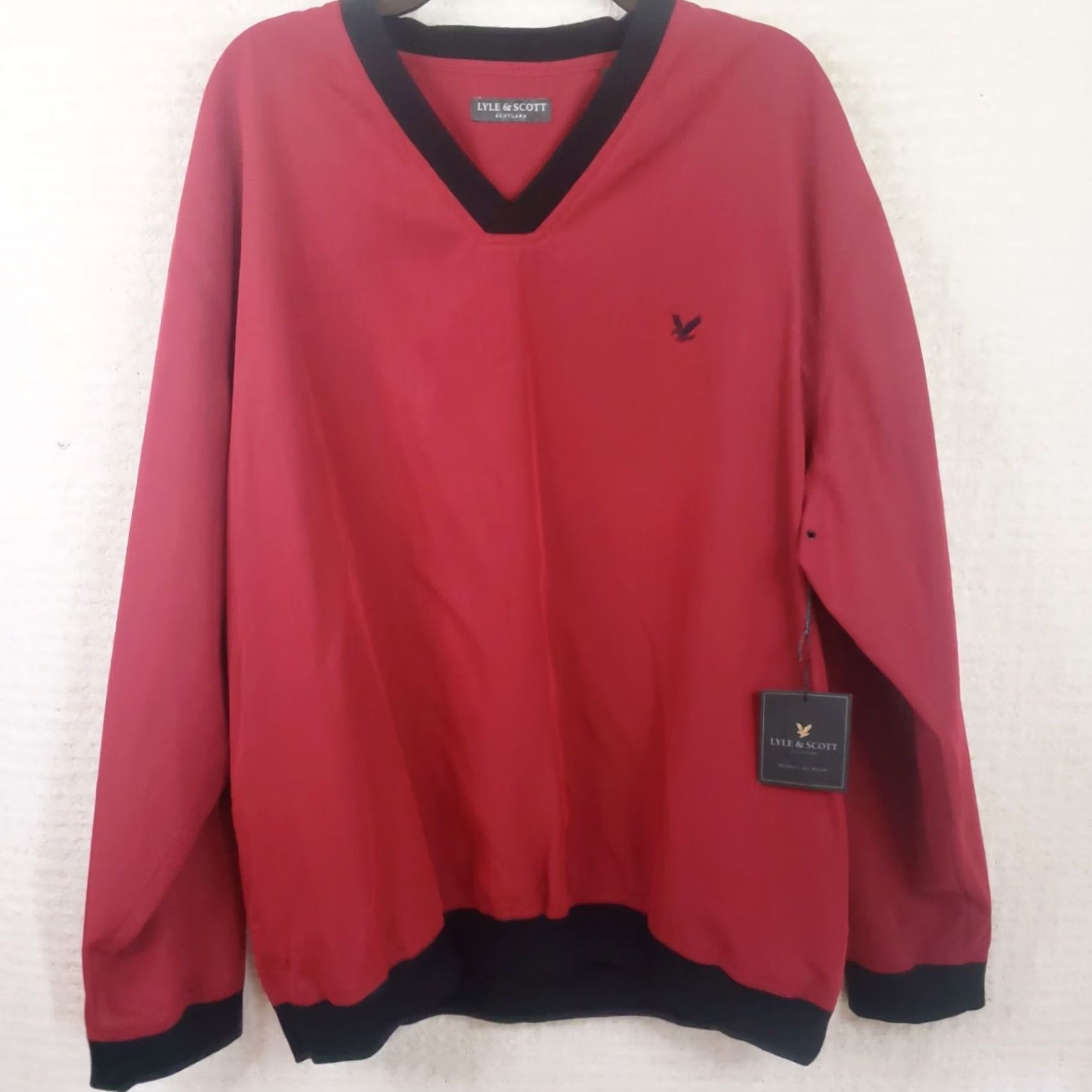 Lyle & Scott Lyle & Scott Scotland Mens Pullover V-Neck Red Zip Pockets Sweatshirt Sweater XL Size US XL / EU 56 / 4 - 2 Thumbnail