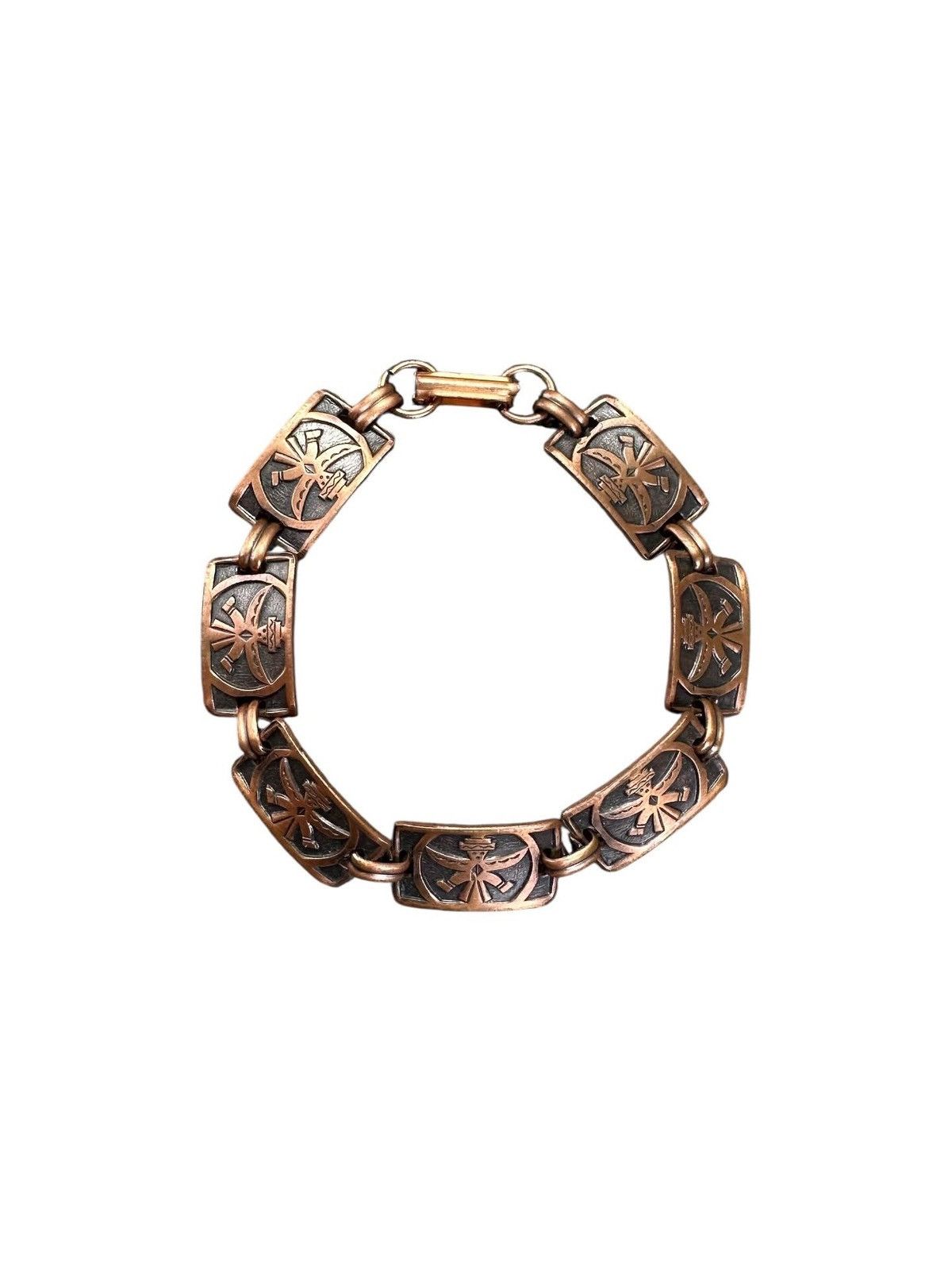 Native ZUNI NATIVE AMERICAN KNIFEWING KACHINA COPPER BRACELET Size ONE SIZE - 1 Thumbnail