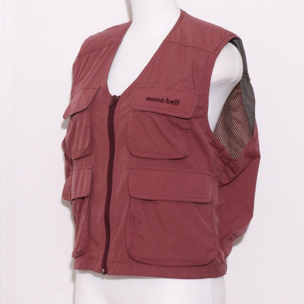 Montbell Vintage Mont-bell Wine Red Multi Pocket Cargo Vest Size US M / EU 48-50 / 2 - 4 Thumbnail