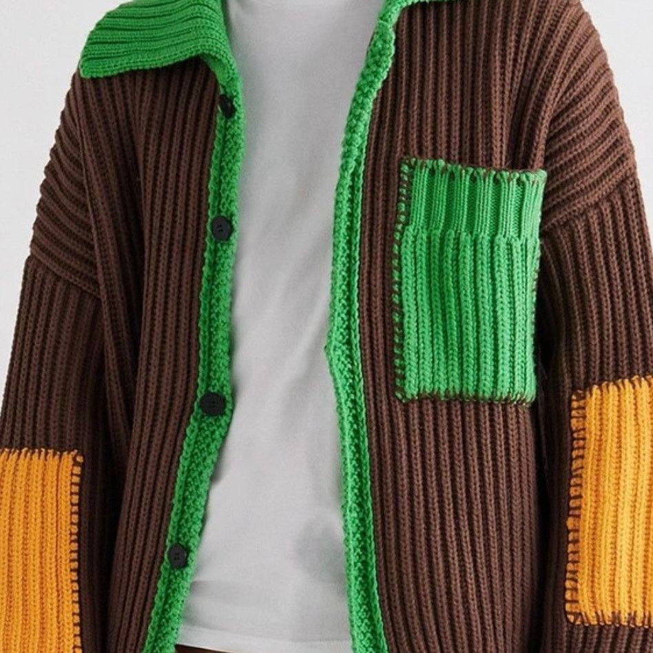 JW Anderson - Men's Patchwork Cotton-Blend Cardigan - O/S