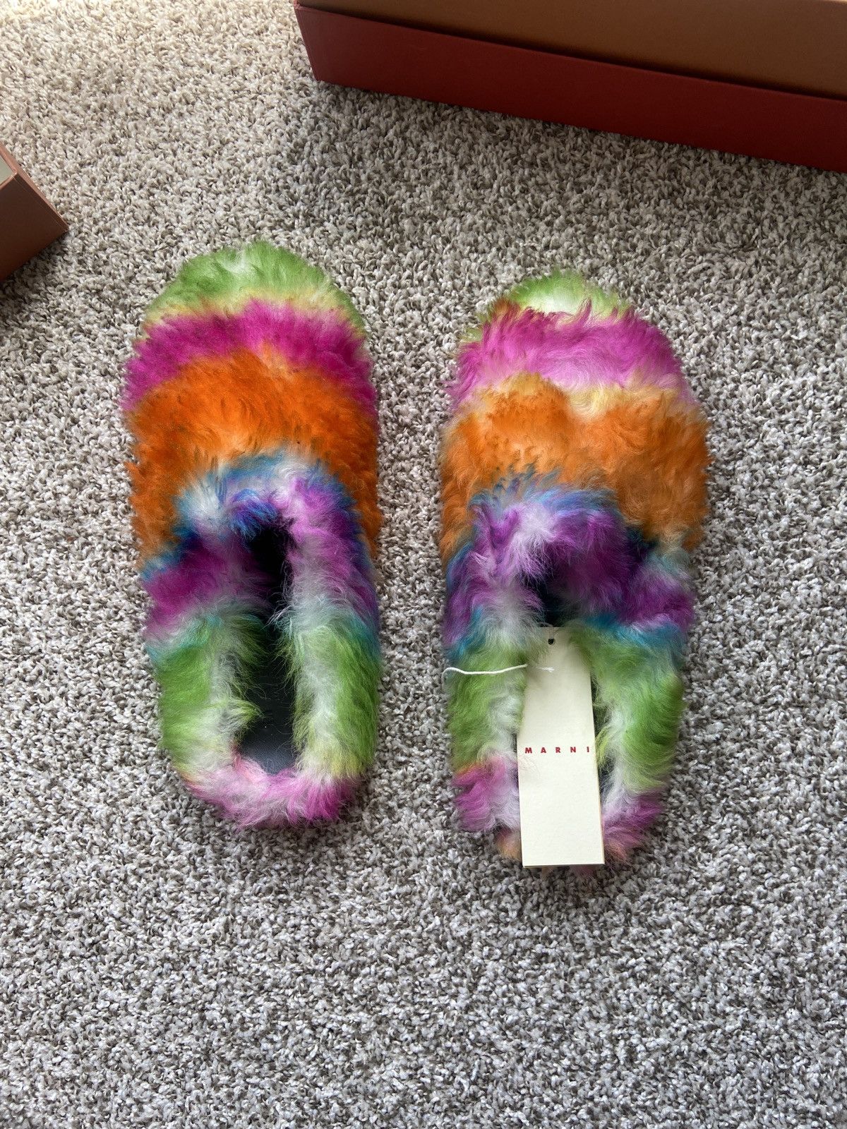 Marni Marni Stripe Shearling Fussbett Sabot Slide Size US 12 / EU 45 - 1 Thumbnail