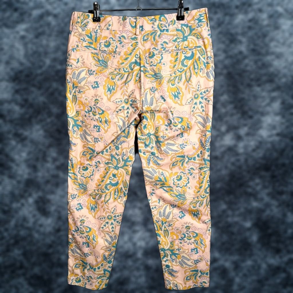 Asos ASOS Womens Floral Print Pleated Trousers Size 32 Straight Leg Cotton Blend Pants Women 32 Pink Chino 27 In Inseam Spring Summer 32 Regular Womens Size 24" / US 00 / IT 34 - 1 Thumbnail