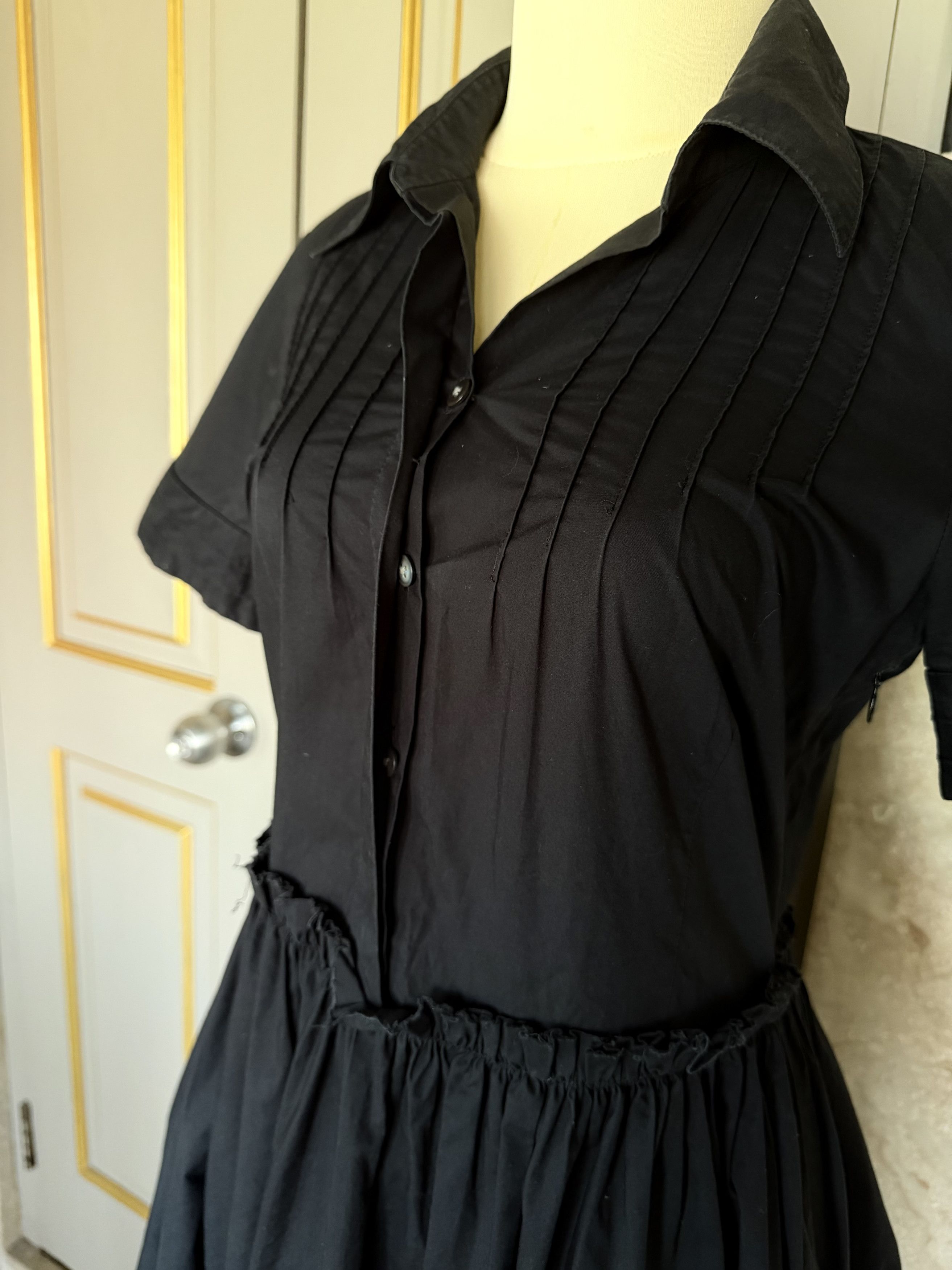 Tomorrowland Tomorrowland Black Pleated Shirt Dress Japan Midi Size S-M Size M / US 6-8 / IT 42-44 - 3 Thumbnail