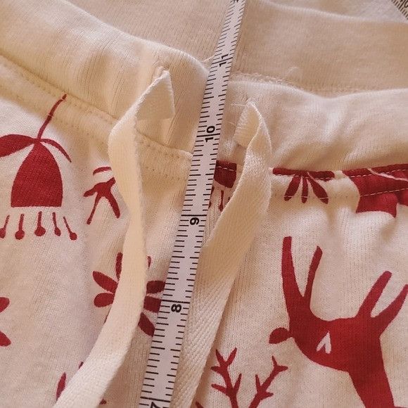 Designer Hanna Andersson Adult Long John Holiday Scandi Cane Pajama S Size 28" / US 6 / IT 42 - 8 Thumbnail