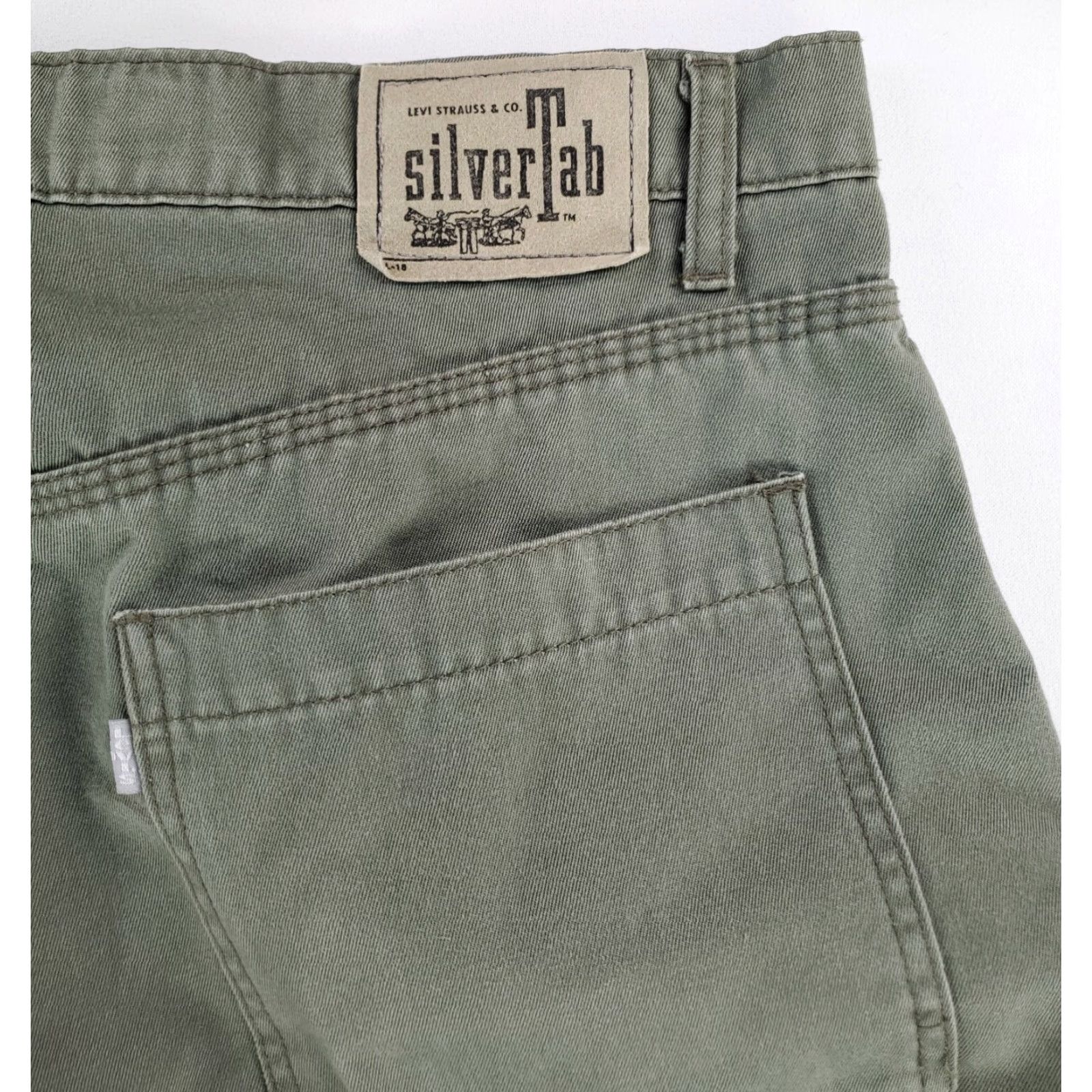 Levi's VINTAGE Levi's Silvertab Carpenter Pants Green Mens 35x33 Inseam 33 Regular 90s VTG Jeans Size US 35 - 6 Thumbnail