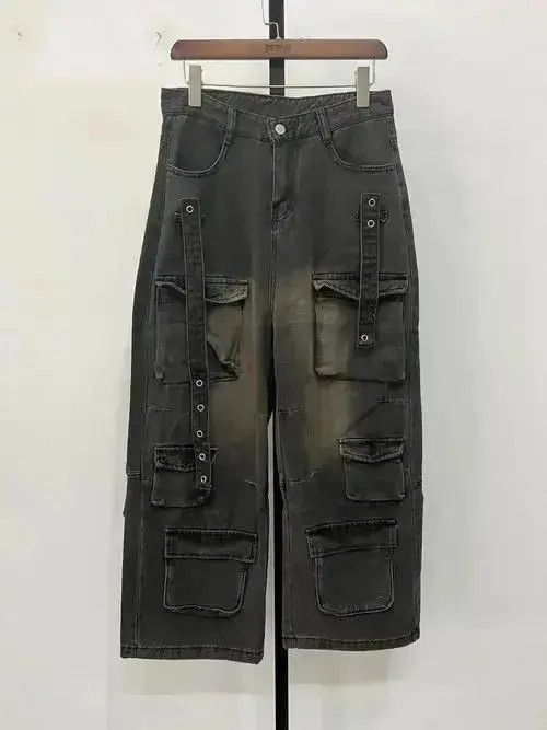 Japanese Brand Loose Wide Leg Jeans with Multiple Pockets Size US 32 / EU 48 - 4 Thumbnail