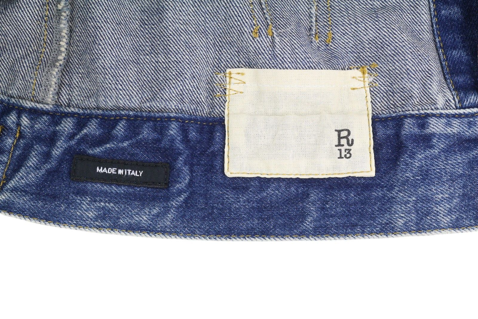 R13 RAGLAN TRUCKER JKT M Kelly Tex Button-Up Washed Denim 86164 Size M / US 6-8 / IT 42-44 - 6 Thumbnail