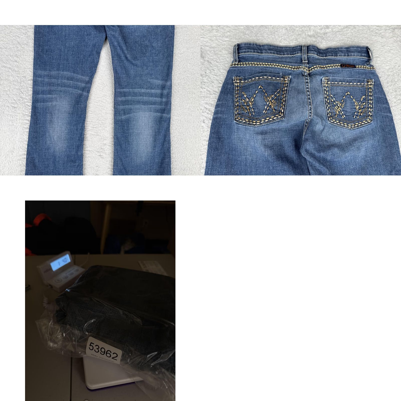 Denime Shiloh Jeans Bootcut Juniors 7/8 Blue Medium Wash Low Rise Stretch Denim 29x32 Size 28" / US 6 / IT 42 - 10 Thumbnail