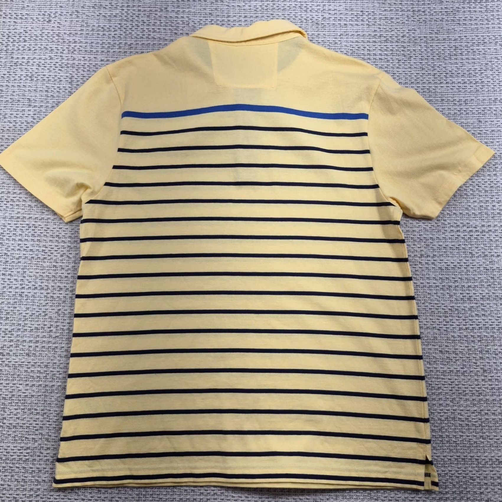 Vintage Giordano Polo Shirt Mens Large Yellow Stripe Tapered Fit Cotton Knit Casual Shirt Size US L / EU 52-54 / 3 - 6 Thumbnail