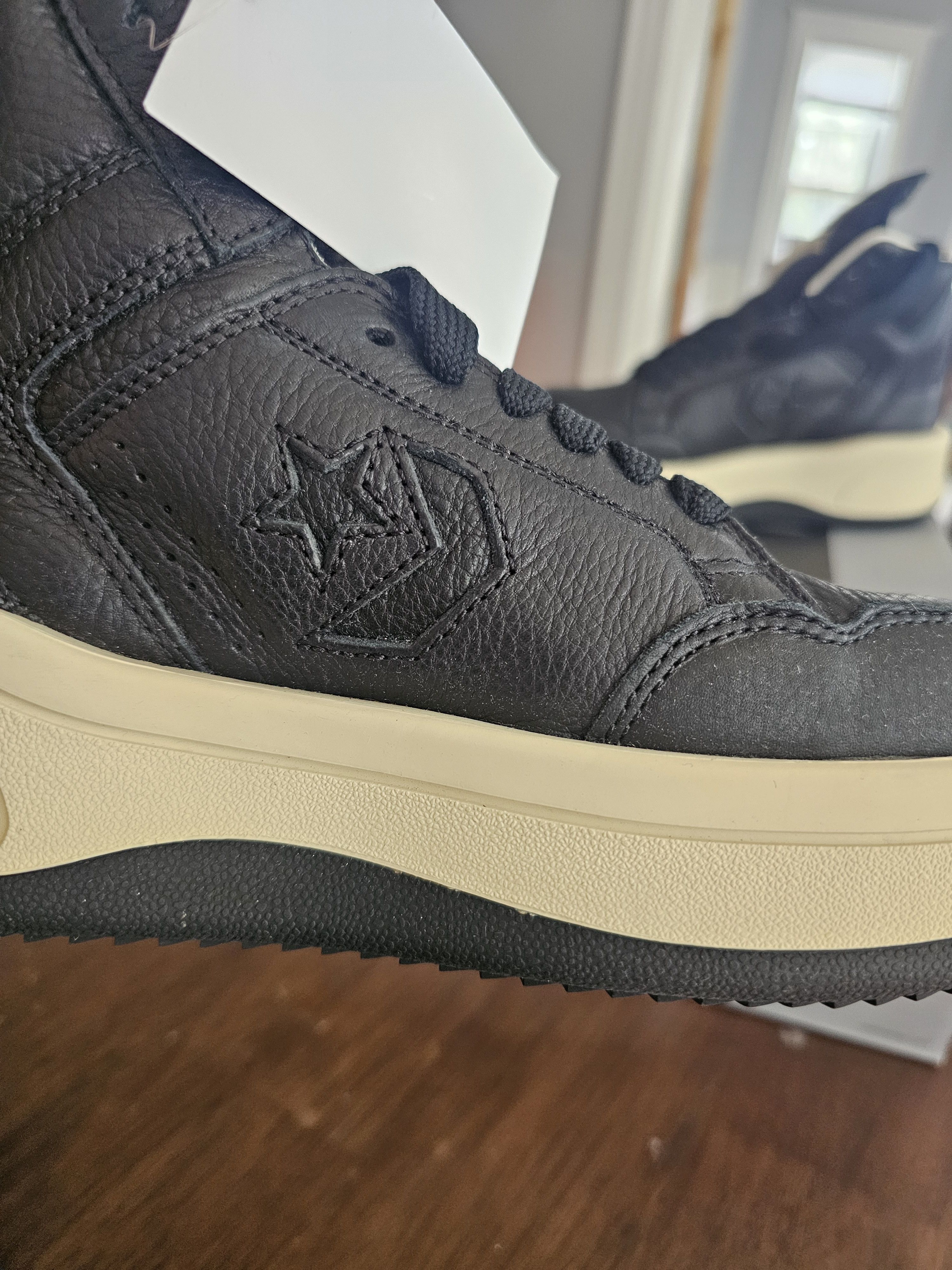 Converse × Rick Owens Drkshdw DRKSHDW TURBOWPN black leather high top Size US 5.5 / EU 38 - 3 Thumbnail