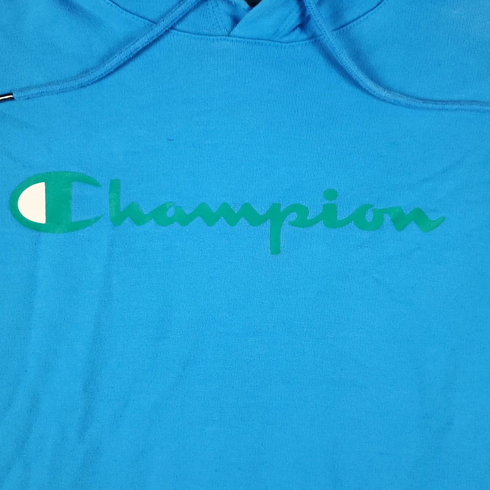 Champion VINTAGE Champion Hoodie Pullover Mens Medium Blue Knit Zip Logo Spring Fall Winter Men's Size US M / EU 48-50 / 2 - 2 Thumbnail