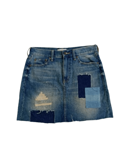 LOWRYS FARM Lowrys Farm Denim Skirt Patchwork Style Japanese Brand Size 30" / US 8 / IT 44 - 1 Thumbnail