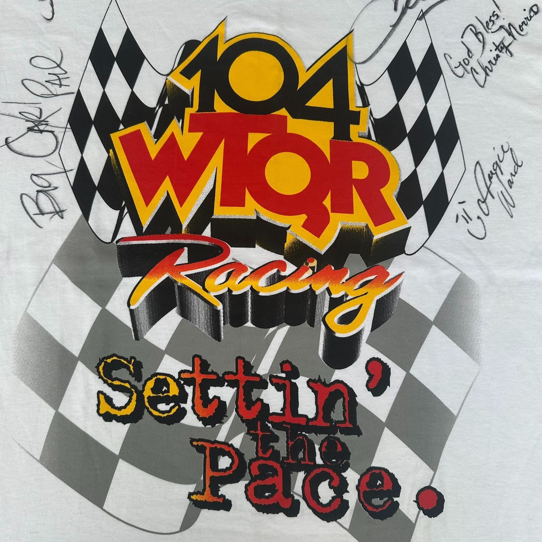 Delta Vintage 90s 104FM WTQR Racing T-Shirt Single Stitch NASCAR C Size US L / EU 52-54 / 3 - 2 Thumbnail