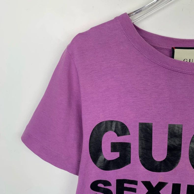 Gucci Gucci 23 new logo printed round-neck purple cotton short-sl Size US XXS / EU 40 - 3 Thumbnail