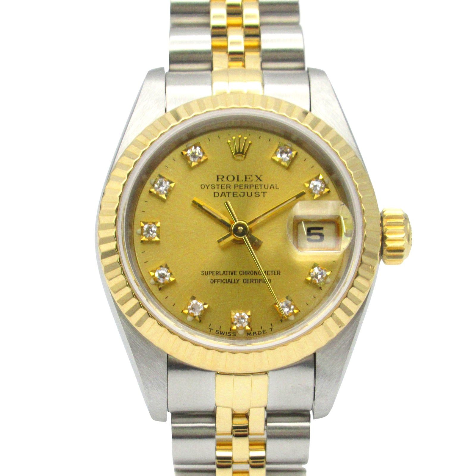 Rolex Rolex Datejust 10P Diamond S Number Women Watch Automatic Winding K18 (Yellow Gold) Stainless Steel Gold Ch/Qp Size ONE SIZE - 1 Thumbnail