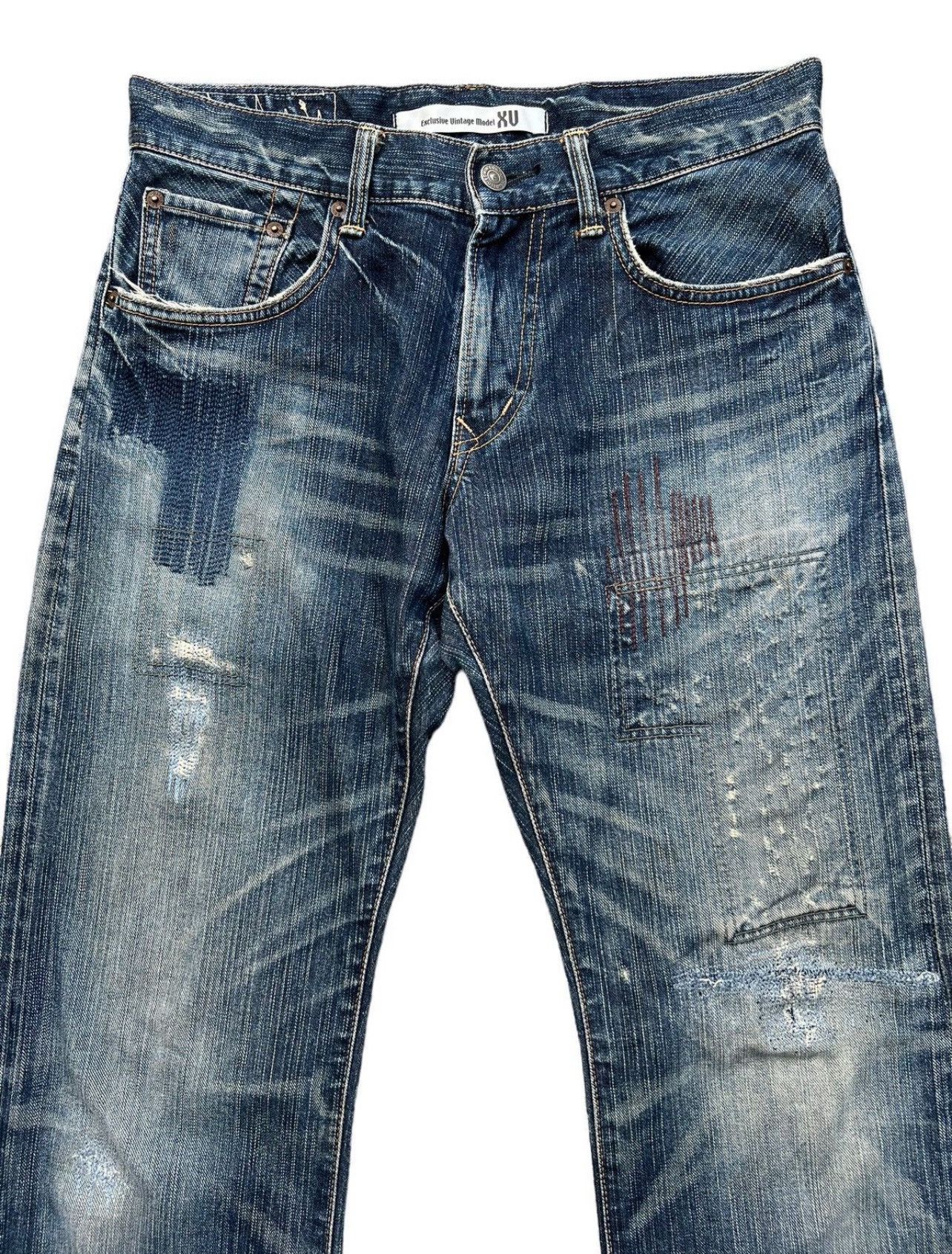Edwin Vintage Edwin XV Patch Work Jeans Distressed Jeans 32x33.5 Size US 32 / EU 48 - 4 Thumbnail