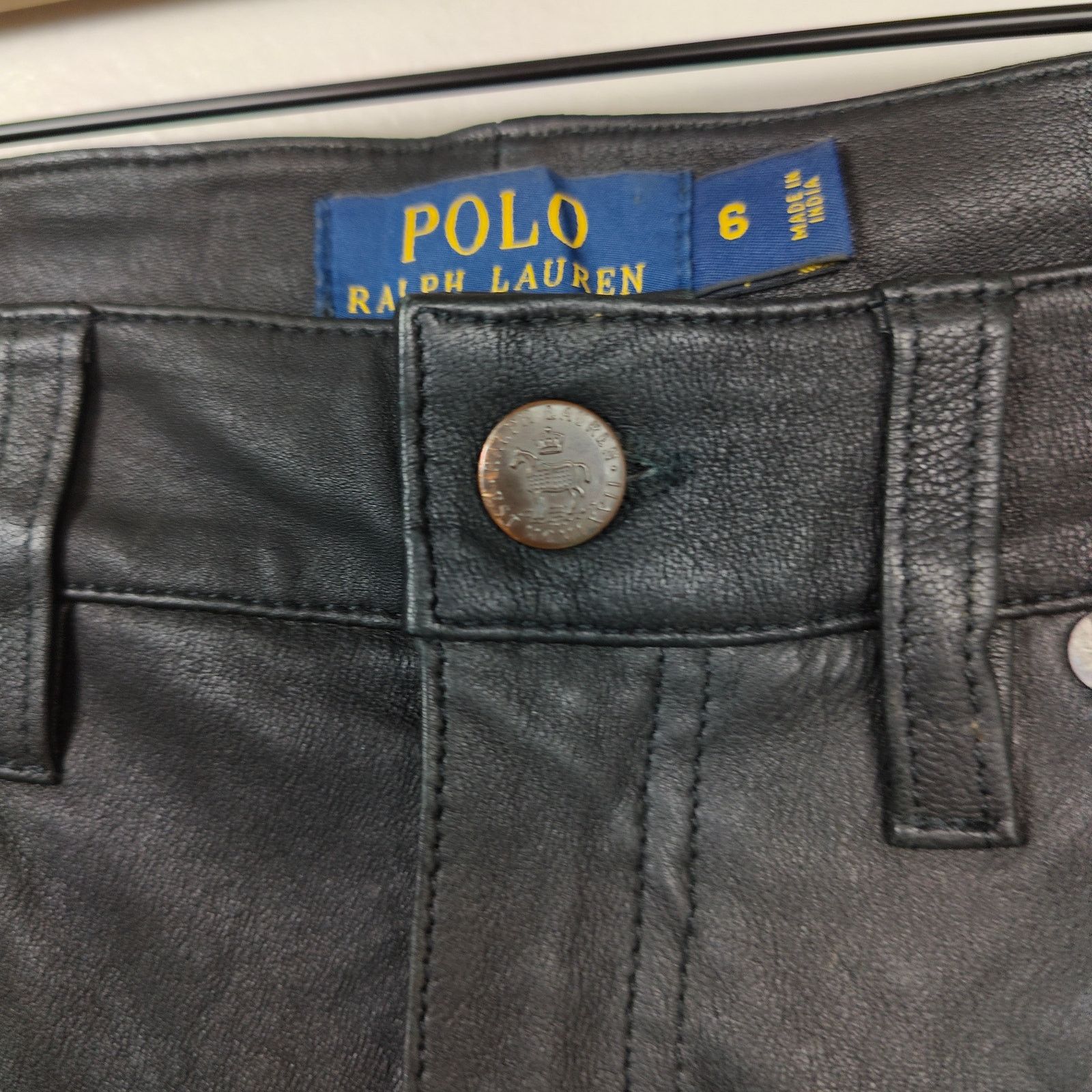Polo Ralph Lauren Polo Ralph Lauren Leather Pants Womens 6 Black Skinny Zip Size 28" / US 6 / IT 42 - 5 Thumbnail