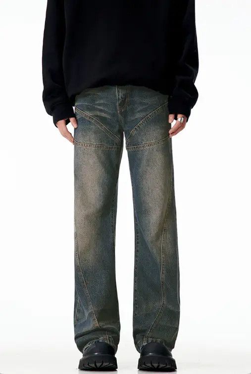 VIBE Men's vintage washed distressed American style bootcut jeans Size US 32 / EU 48 - 6 Thumbnail