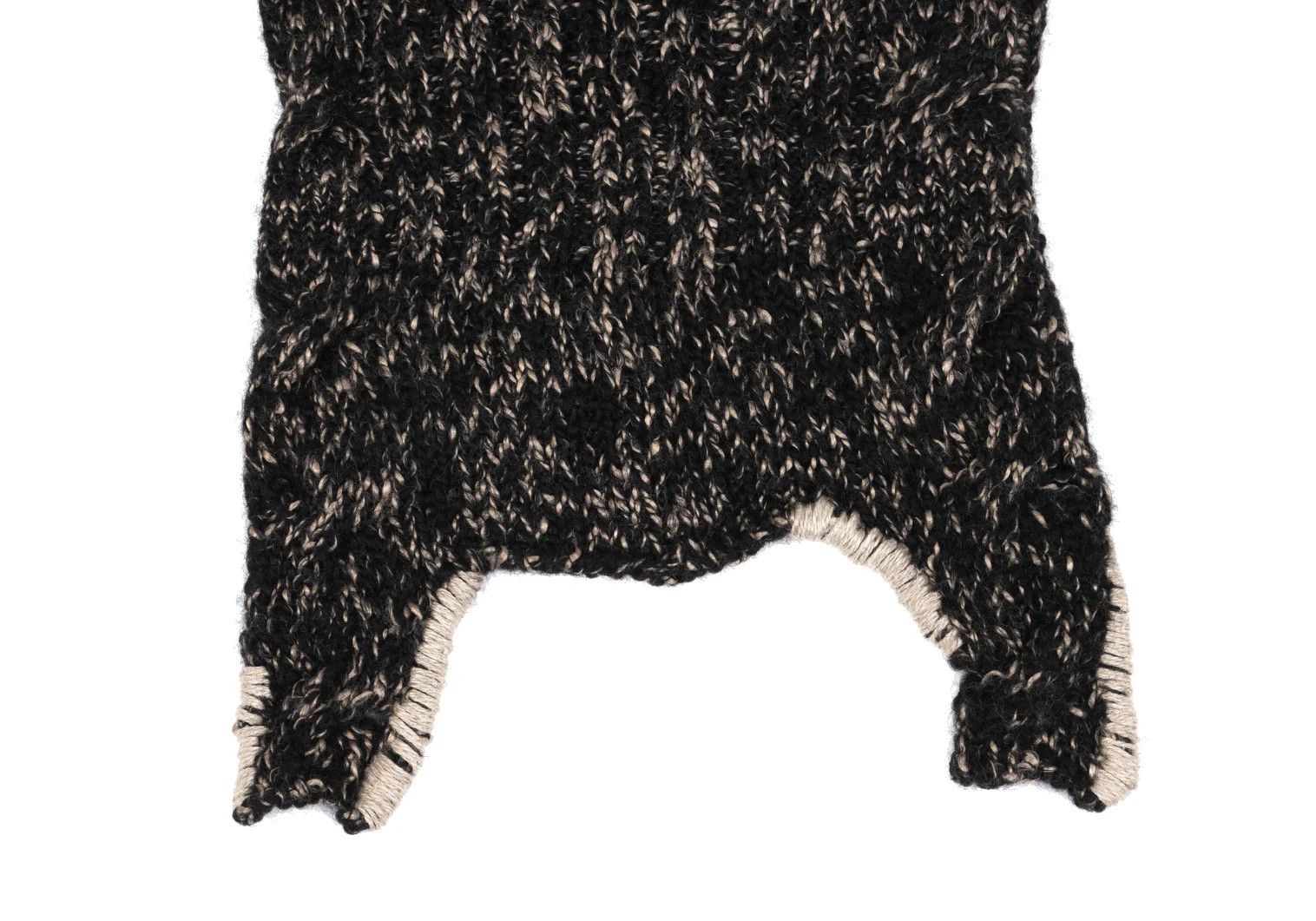 Yohji Yamamoto Yohji Yamamoto Wool Neck Warmer Black Beige Size ONE SIZE - 3 Thumbnail