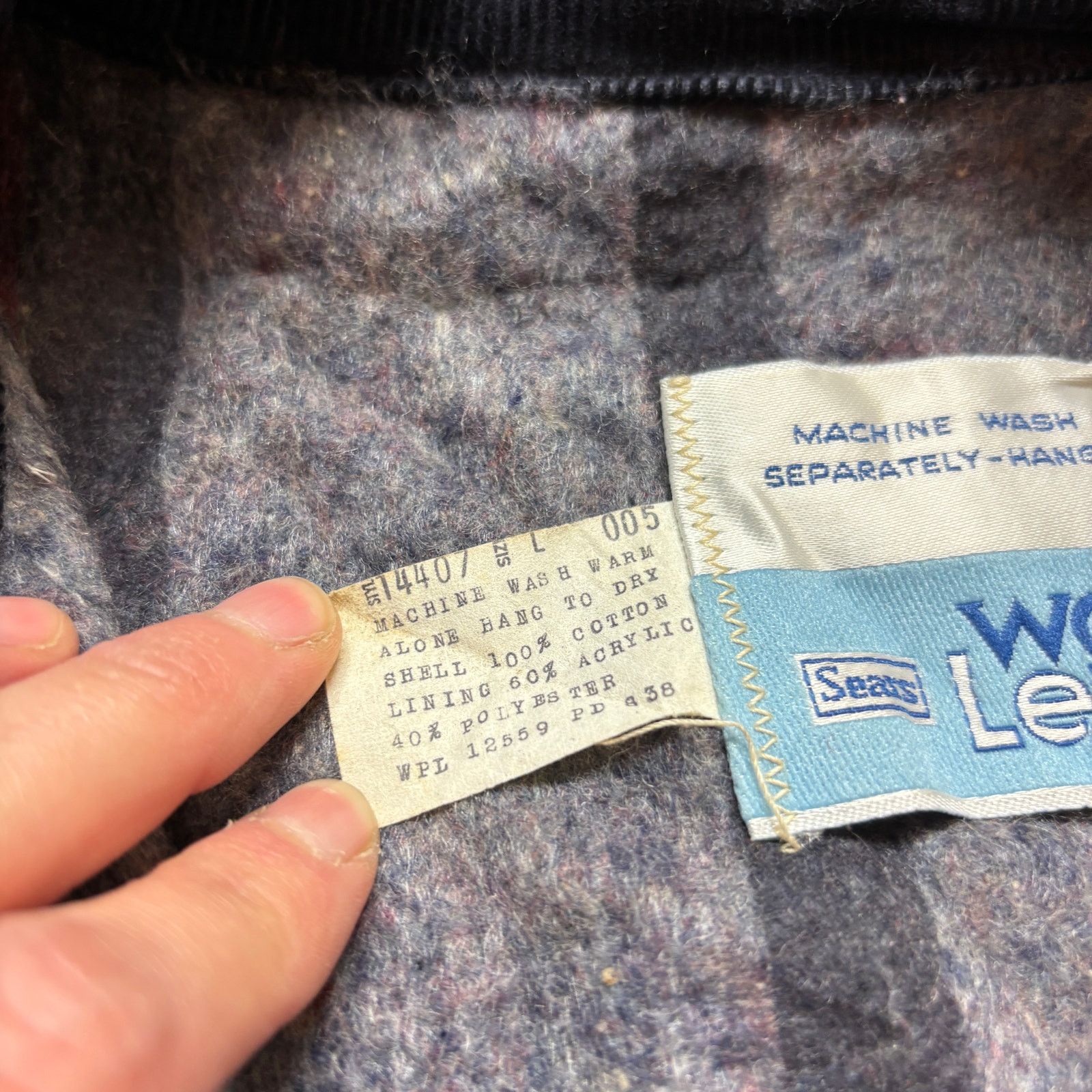 Sears × Vintage VTG 70s Sears Work Leisure Blanket Chore Denim Jacket Mens L Size US L / EU 52-54 / 3 - 5 Thumbnail